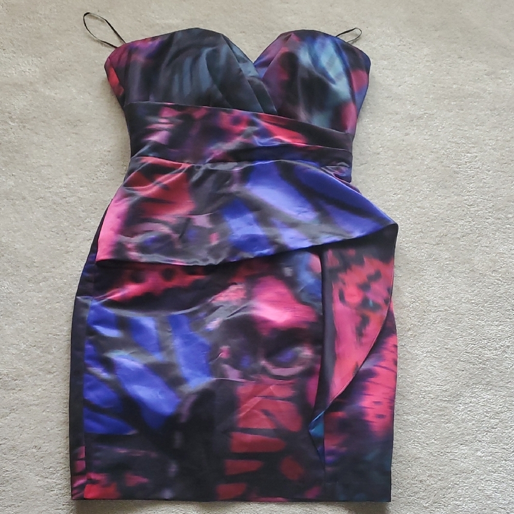 Elegant Multicolor Strapless Dress